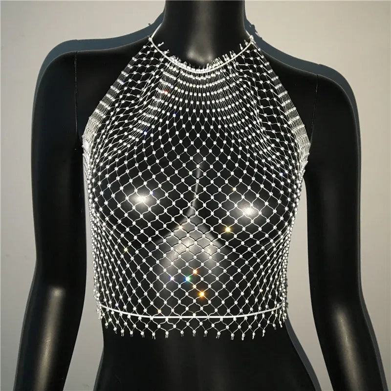 Top sin mangas liso con cuello redondo