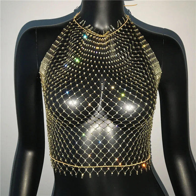 Top sin mangas liso con cuello redondo