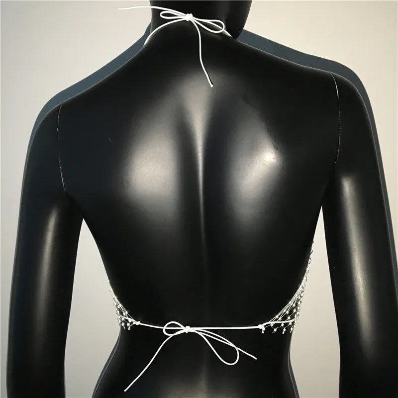 Top sin mangas liso con cuello redondo