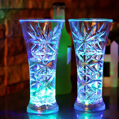 Snowflake LED Flashing Color Change Water Activated Light up Beer Whisky Cup