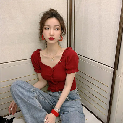 V-neck Short-Sleeved T-shirt