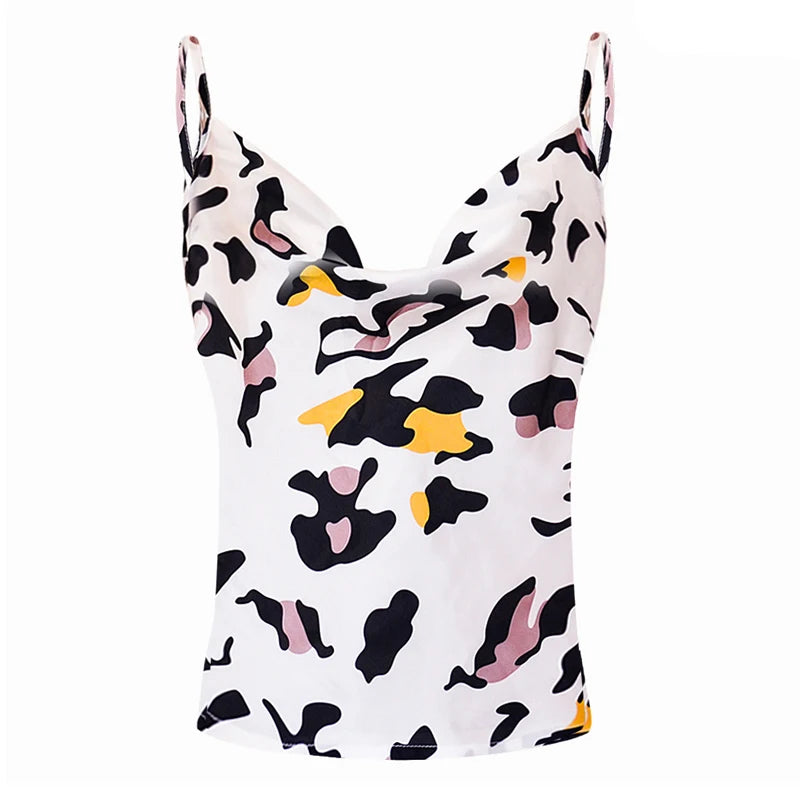 Leopard Printing Satin Cami