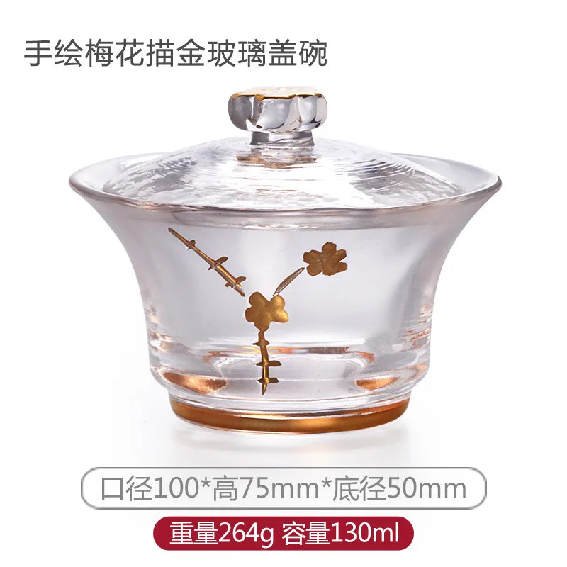 Japanese Style Glass Gaiwan Tea Cup and Lid