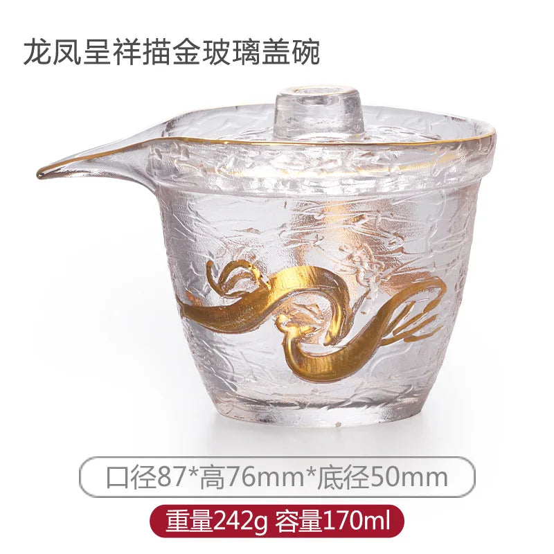 Japanese Style Glass Gaiwan Tea Cup and Lid