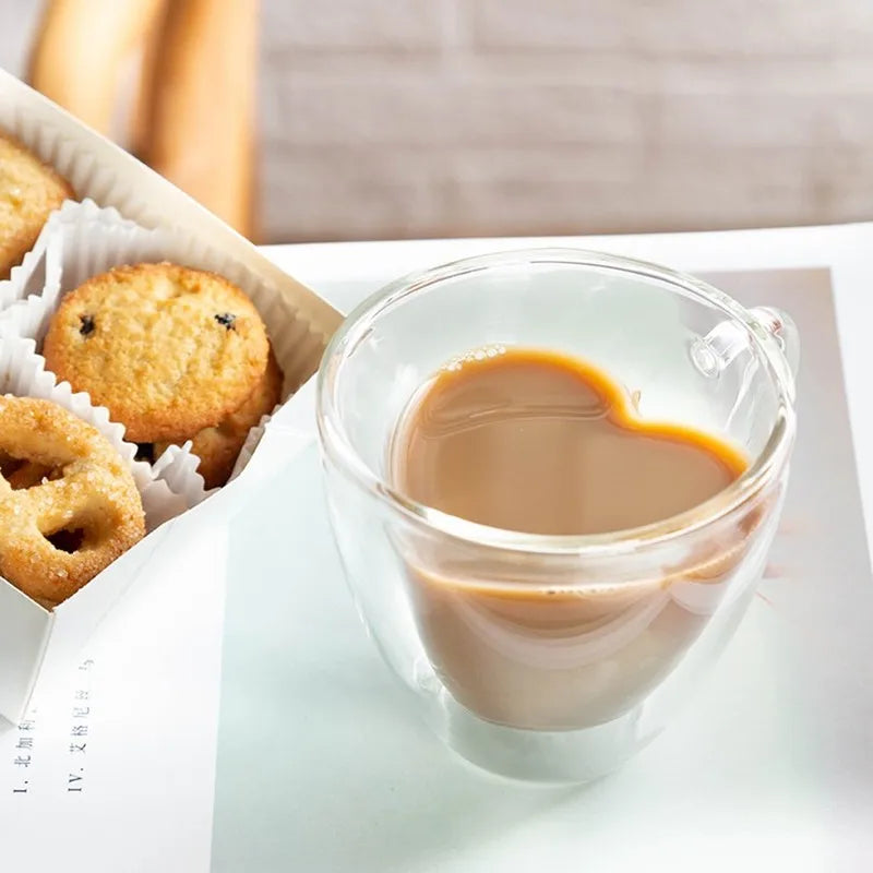 Heart Shaped Glass Mug
