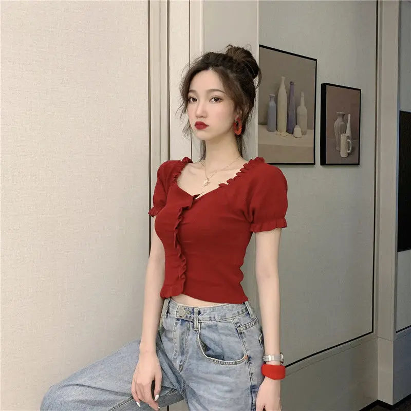 V-neck Short-Sleeved T-shirt