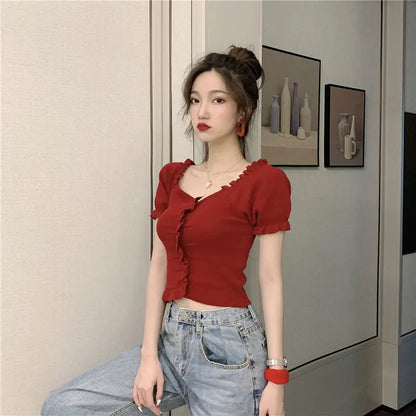 V-neck Short-Sleeved T-shirt