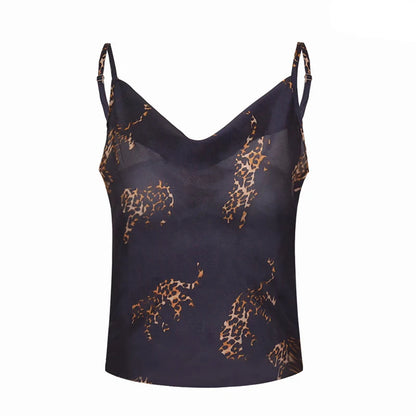 Leopard Printing Satin Cami