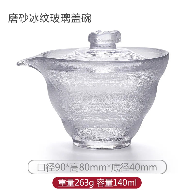 Japanese Style Glass Gaiwan Tea Cup and Lid