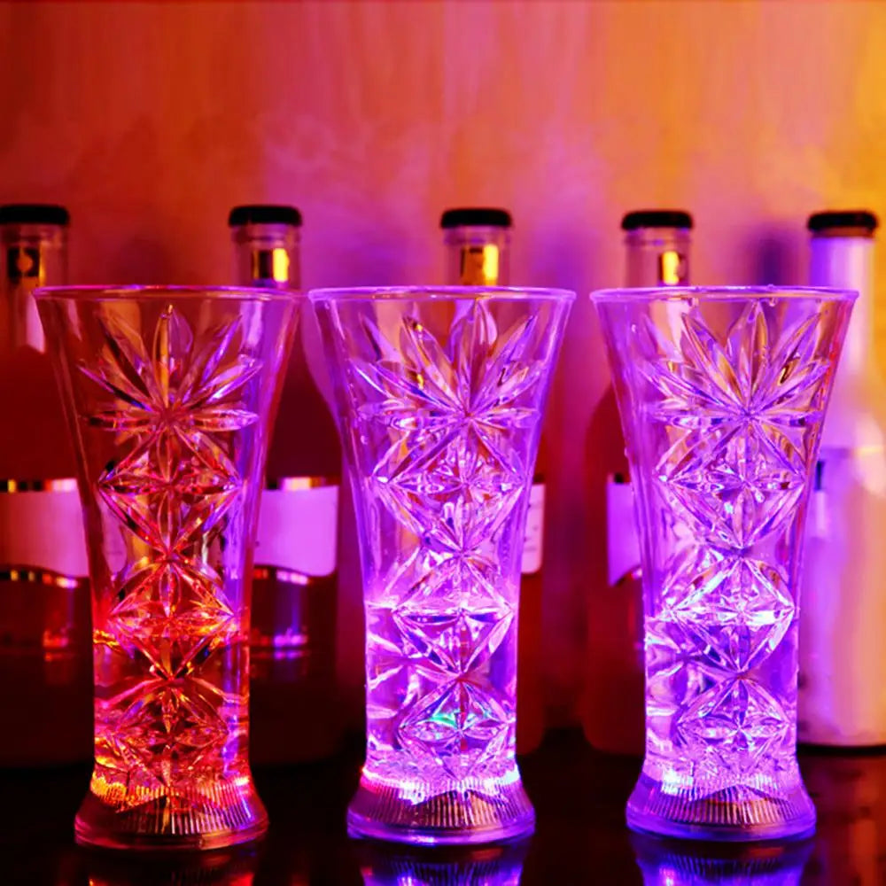 Snowflake LED Flashing Color Change Water Activated Light up Beer Whisky Cup