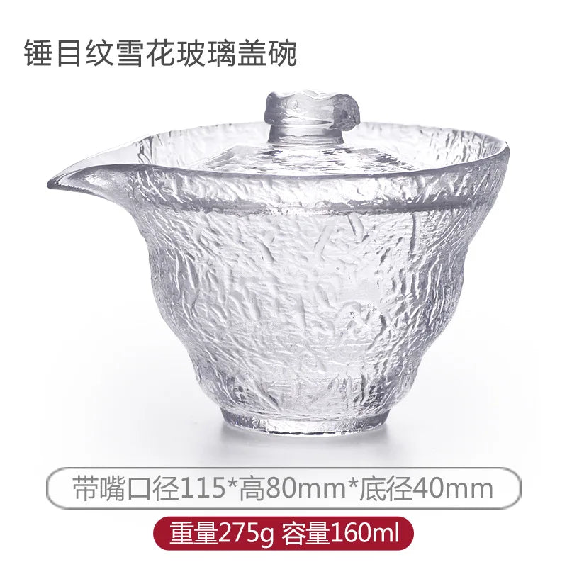 Japanese Style Glass Gaiwan Tea Cup and Lid