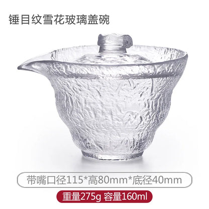 Japanese Style Glass Gaiwan Tea Cup and Lid