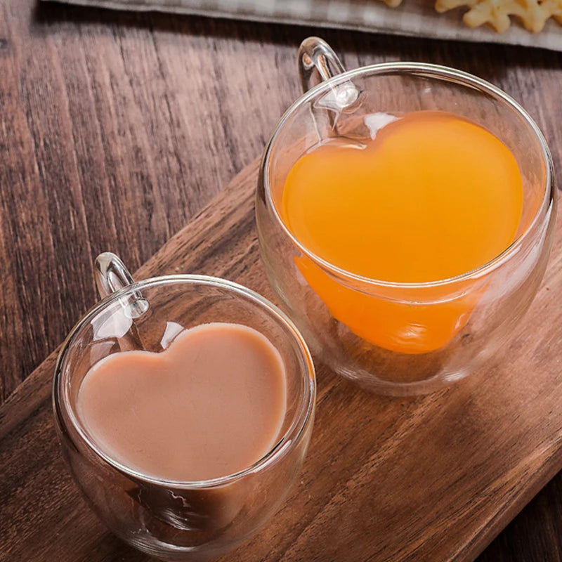Heart Shaped Glass Mug
