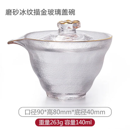 Japanese Style Glass Gaiwan Tea Cup and Lid