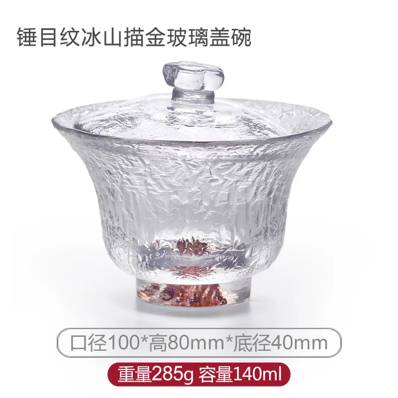 Japanese Style Glass Gaiwan Tea Cup and Lid