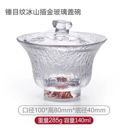 Japanese Style Glass Gaiwan Tea Cup and Lid