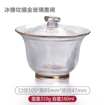 Japanese Style Glass Gaiwan Tea Cup and Lid