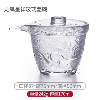 Japanese Style Glass Gaiwan Tea Cup and Lid