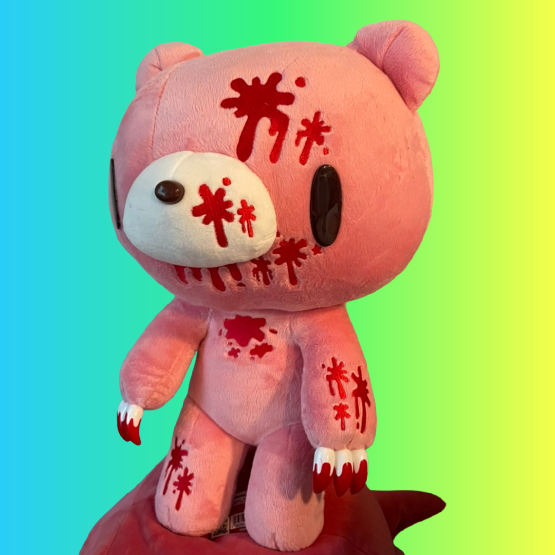 Peluche de Oso Sombrío Rosa Sangriento de Pie de 45 cm