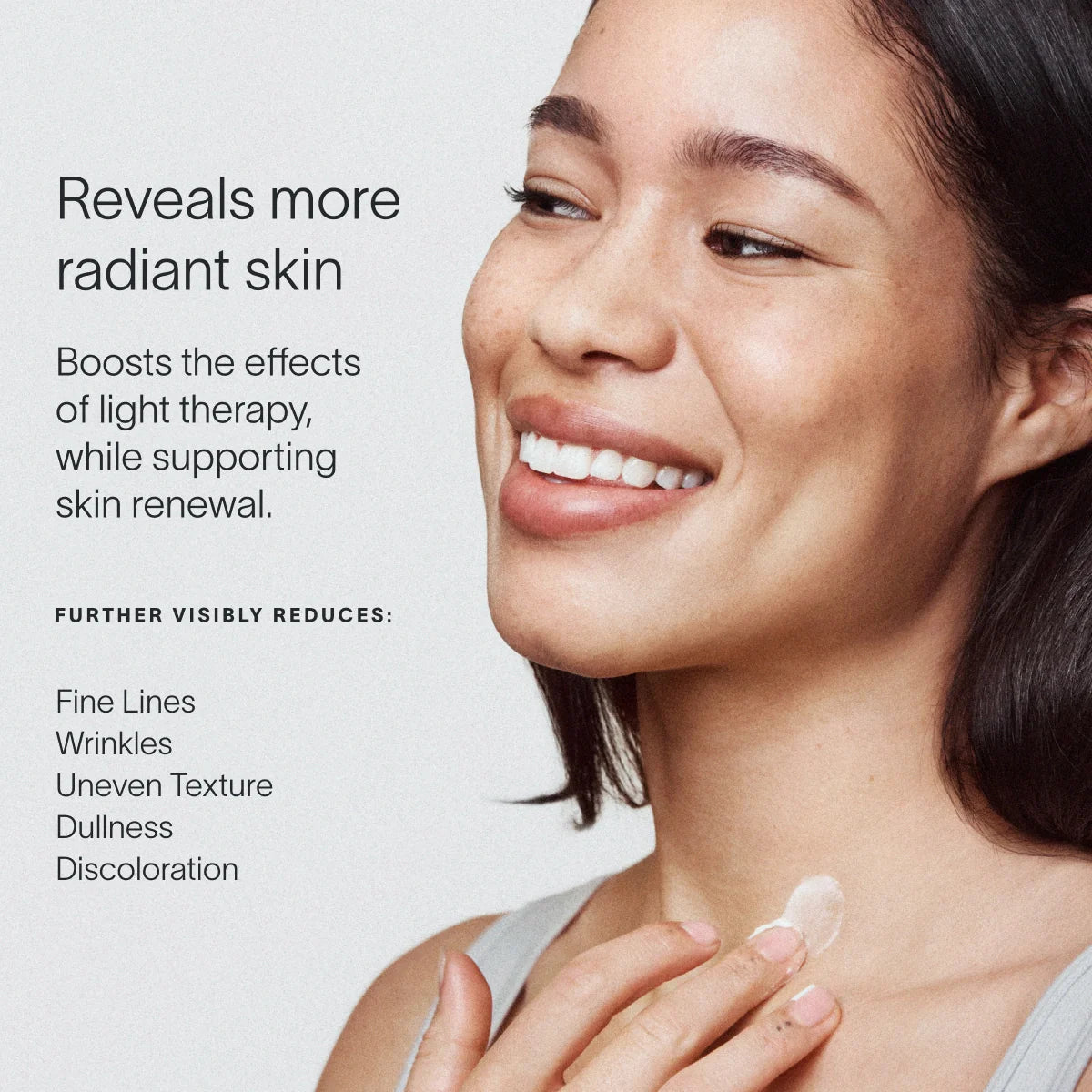 Suero facial y de cuello estimulante con terapia de luz