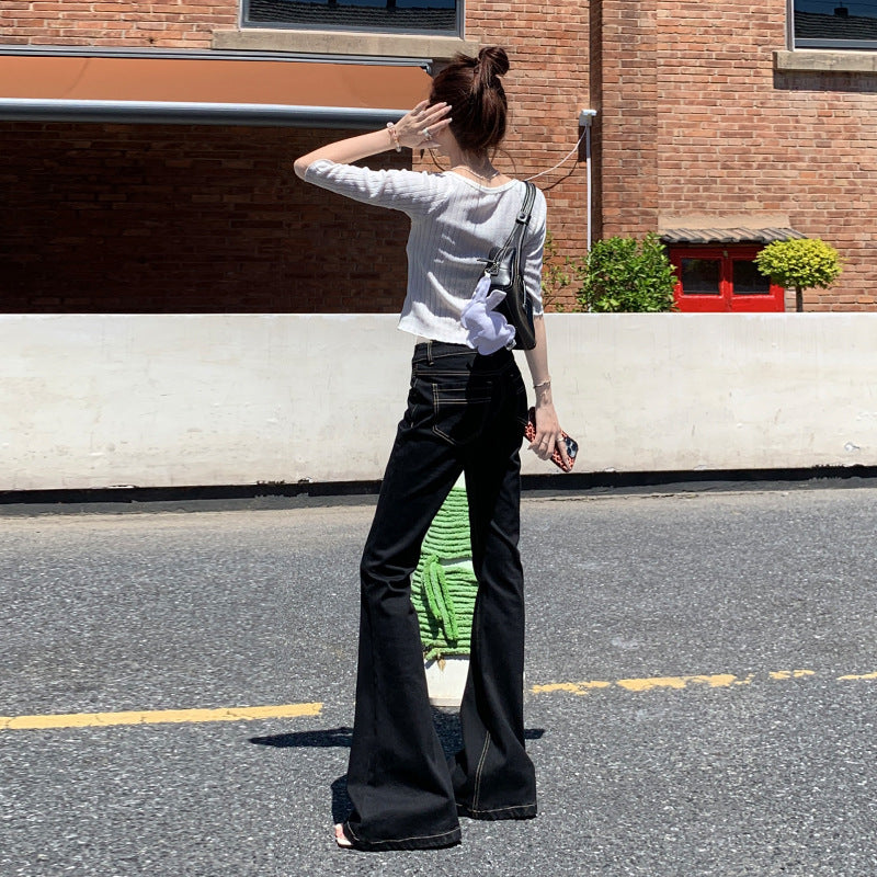Pantalones bootcut de tiro bajo