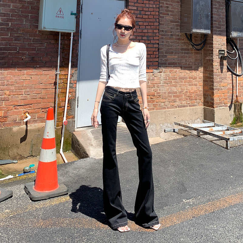Pantalones bootcut de tiro bajo