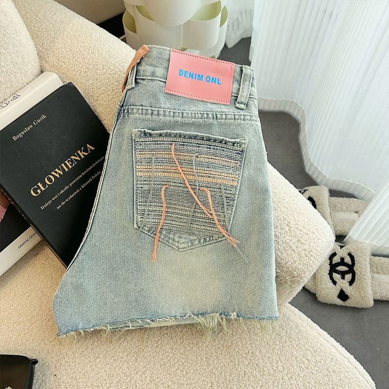 Ripped Wide Leg Denim Shorts