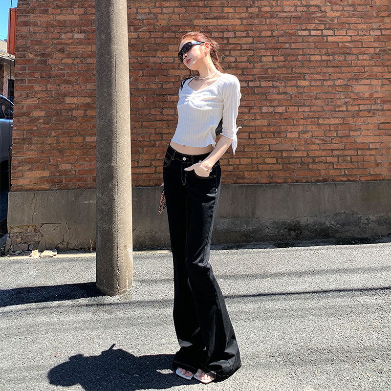 Pantalones bootcut de tiro bajo