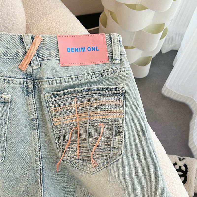 Ripped Wide Leg Denim Shorts