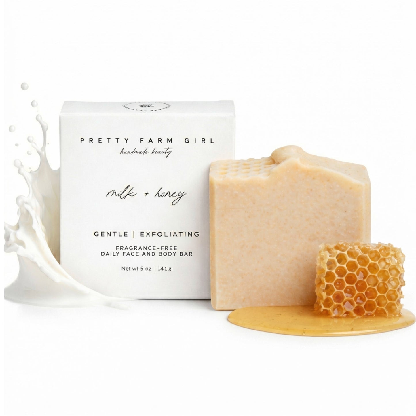 Barra de Jabón Artesanal de Sebo y Leche de Cabra Sin Fragancia Milk + Honey