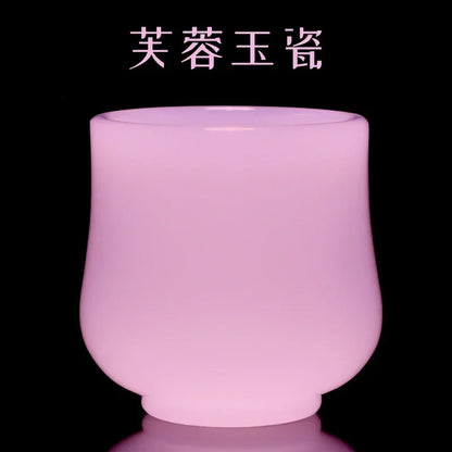 Hibiscus Jade Porcelain Gourd Teacup