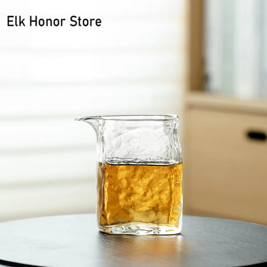 Handmade Hammer Pattern Glass Tea Pitcher