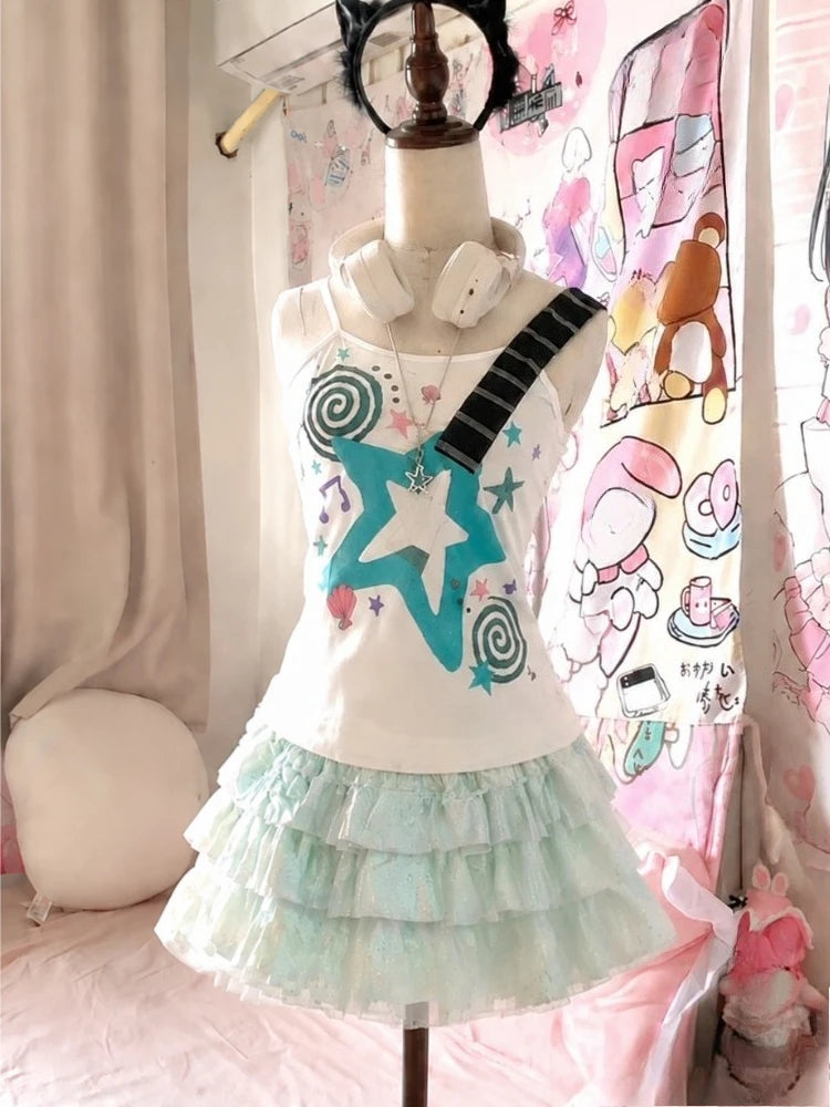 Conjunto de camisola sin mangas y minifalda elegante con estampado de leopardo