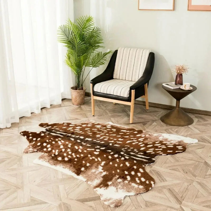 Alfombra con estampado de piel de venado