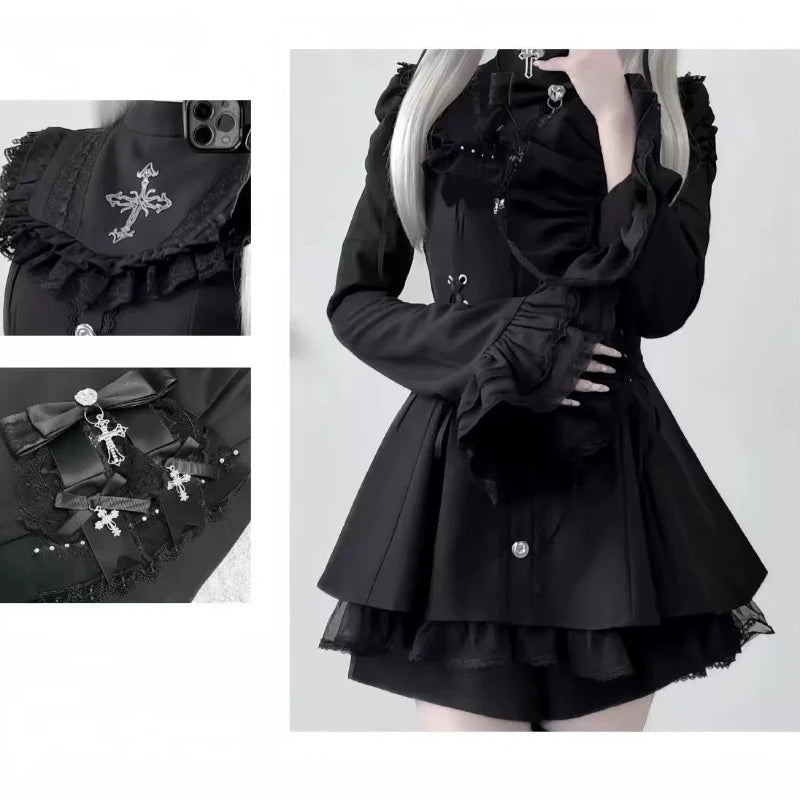 Lace Ruffles Strap Dress