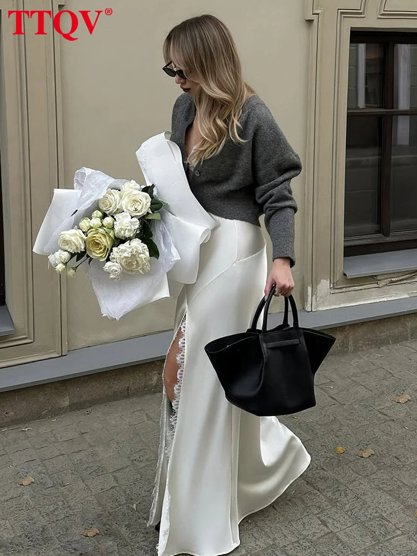 Loose Satin Skirt