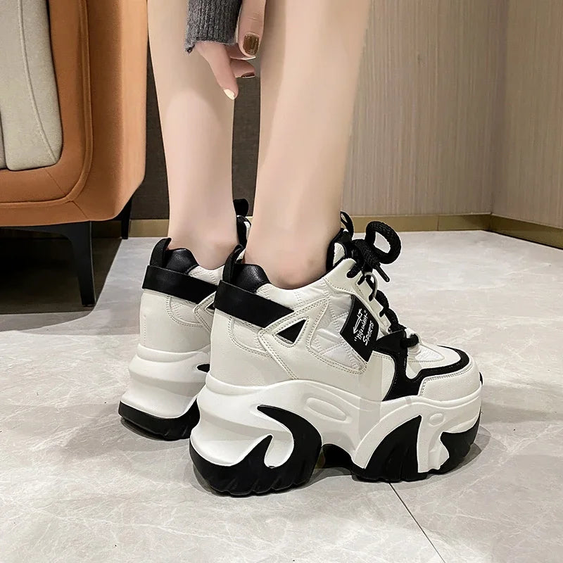 Zapatos con Cordones de Plataforma Alta y Suela Gruesa