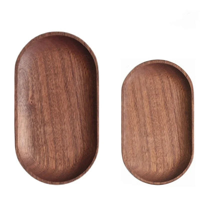 Solid Wood Serving Tray Oval Tea Tray