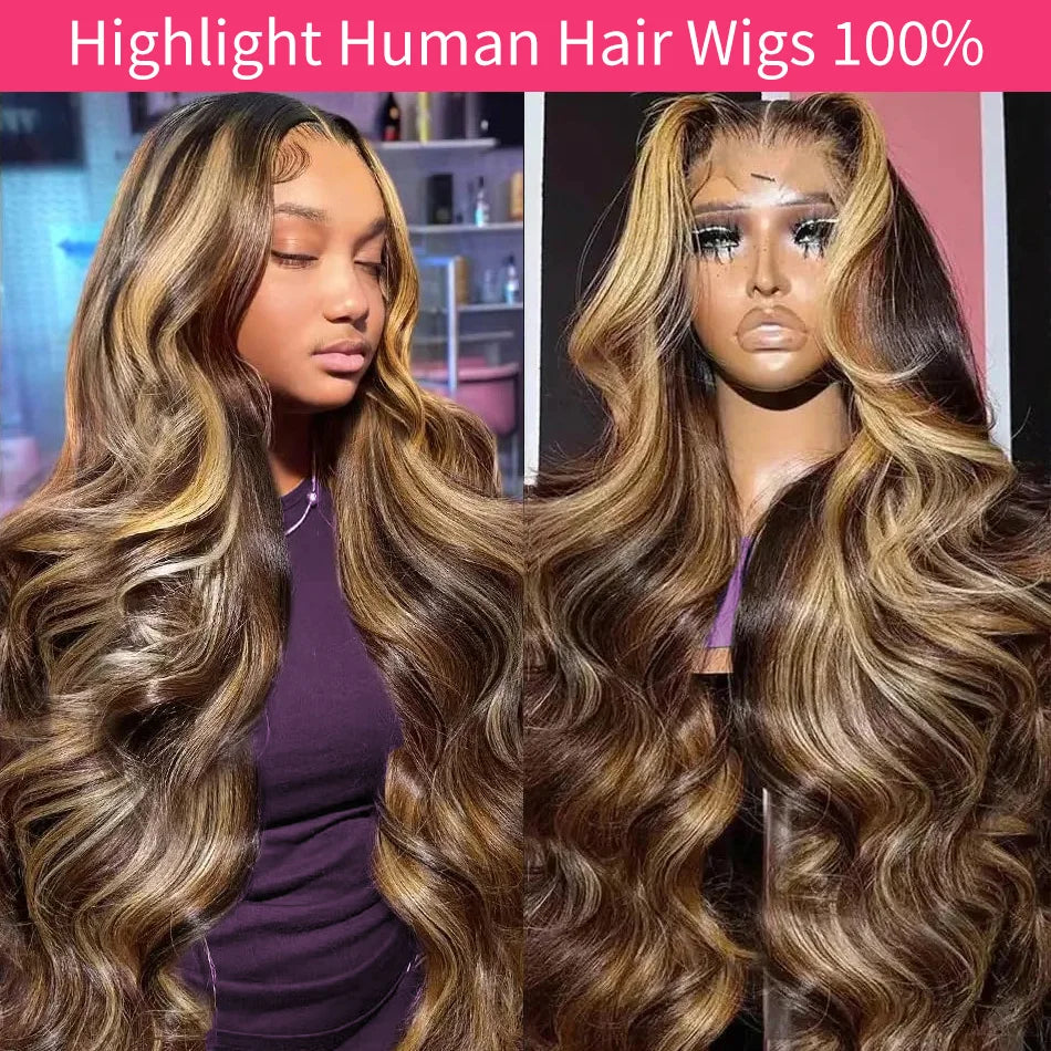 Highlight Ombre Body Wave Human Hair Wig