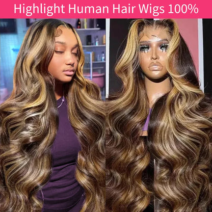 Highlight Ombre Body Wave Human Hair Wig