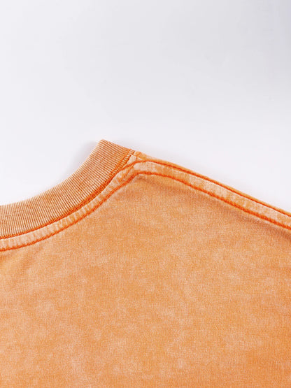 Camisetas lavadas de talla grande con estampado de limones frescos de primera calidad para mujer, camiseta holgada de manga corta cómoda Y2K de algodón que combina con todo