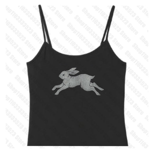 Camiseta sin mangas con estampado de conejo