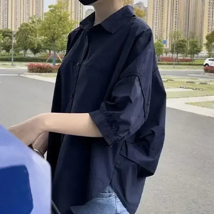 Loose Button Up Long Sleeve Oversize Shirt