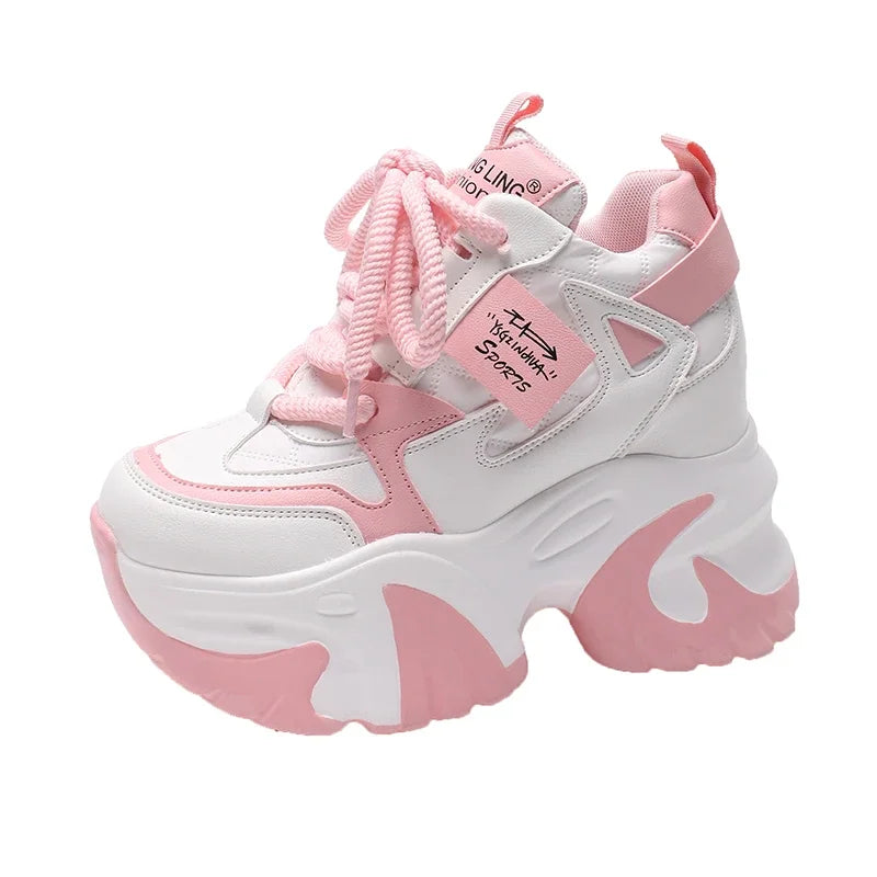 Zapatos con Cordones de Plataforma Alta y Suela Gruesa