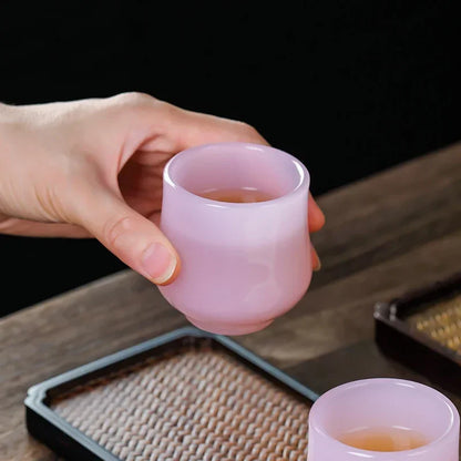 Hibiscus Jade Porcelain Gourd Teacup
