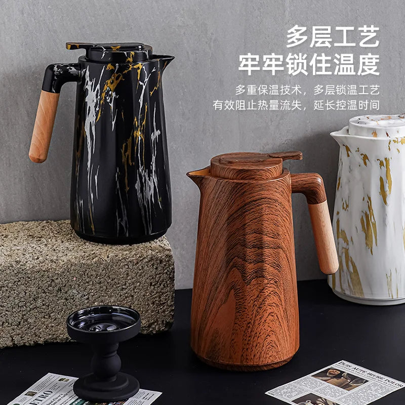 Wood grain thermal insulation pot