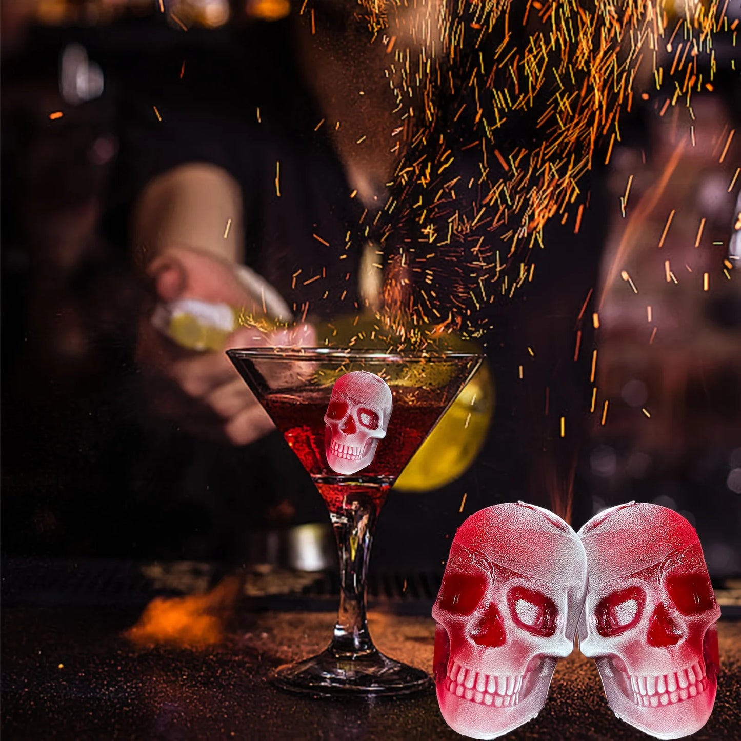 Food Grade Silicone 3D Skull Ice Cube Tray