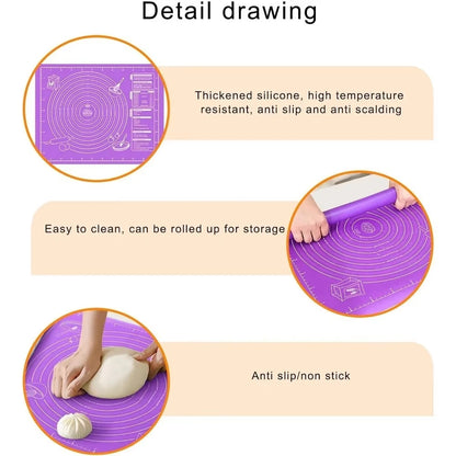 Food grade Plastic Rolling Mat with Measuring Tool
