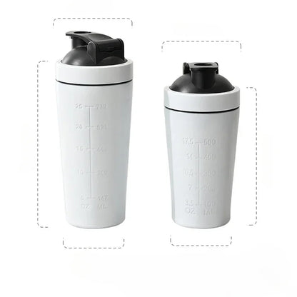 Stainless Steel Protein Powder Shaker Bottle with Steel Ball and Scale