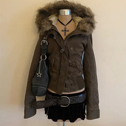 fur hooded jacket